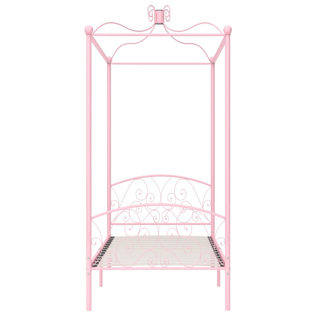 Bed Frame | Pink | Metal | 100x200 cm |  Classic/Traditional | Bed Frame