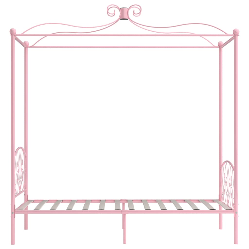 Bed Frame | Pink | Metal | 100x200 cm |  Classic/Traditional | Bed Frame