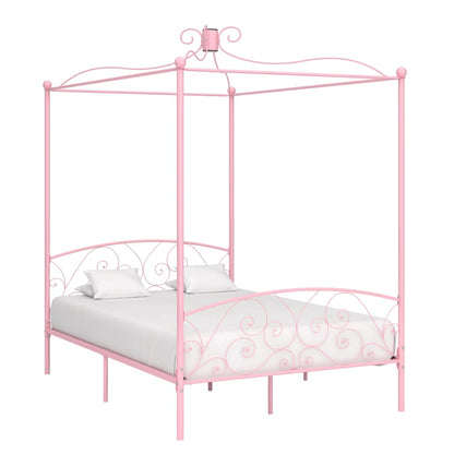 Bed Frame | Pink | Metal, Plywood | Double | Classic/Traditional