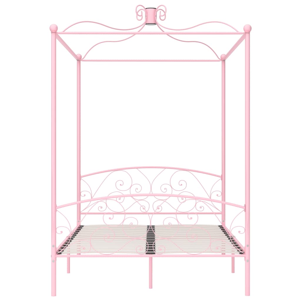 Bed Frame | Pink | Metal, Plywood | Double | Classic/Traditional