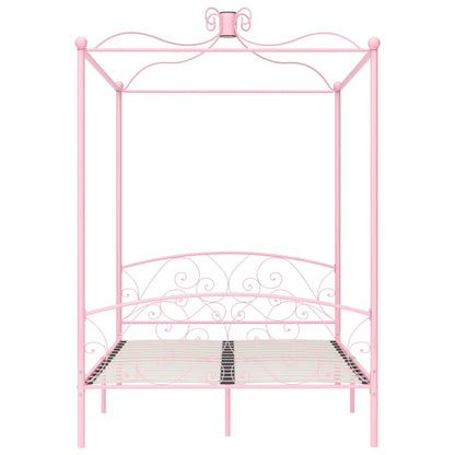 Bed Frame | Pink | Metal, Plywood | Double | Classic/Traditional