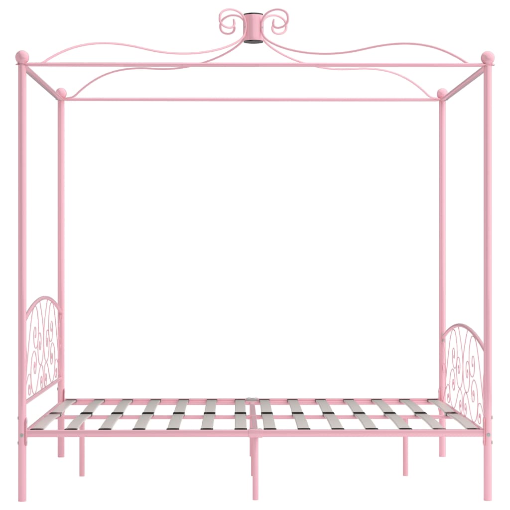 Bed Frame | Pink | Metal, Plywood | Double | Classic/Traditional
