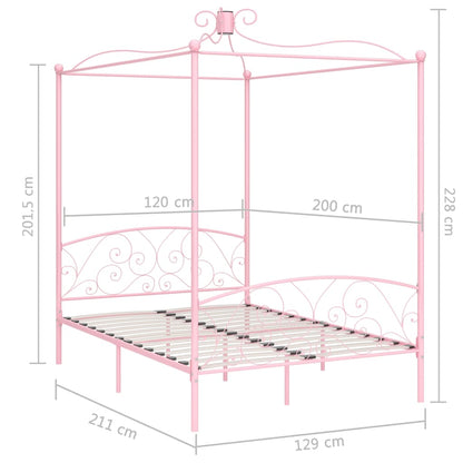 Bed Frame | Pink | Metal, Plywood | Double | Classic/Traditional