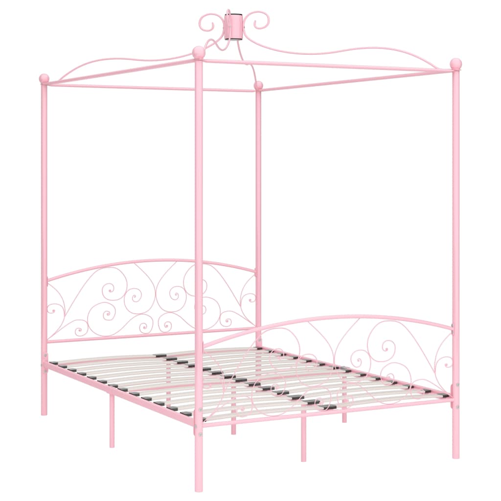 Bed Frame | Pink | Metal | 140x200 cm | Lovely Design | Bed Frame