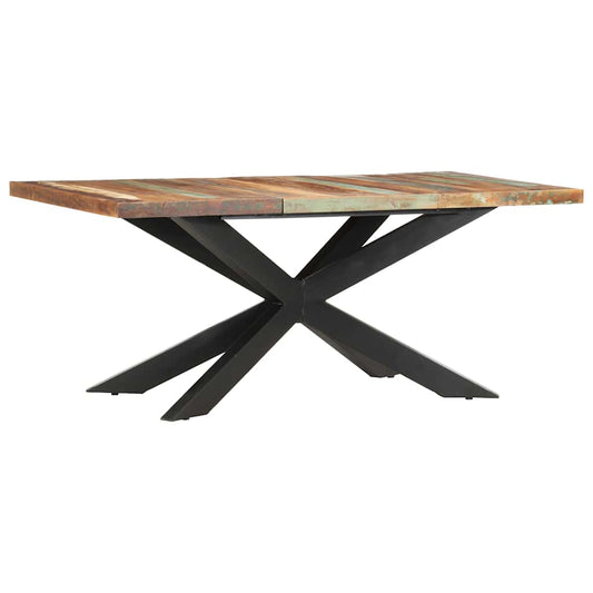 Dining Table | Varied wood colours and black legs | Reclaimed wood