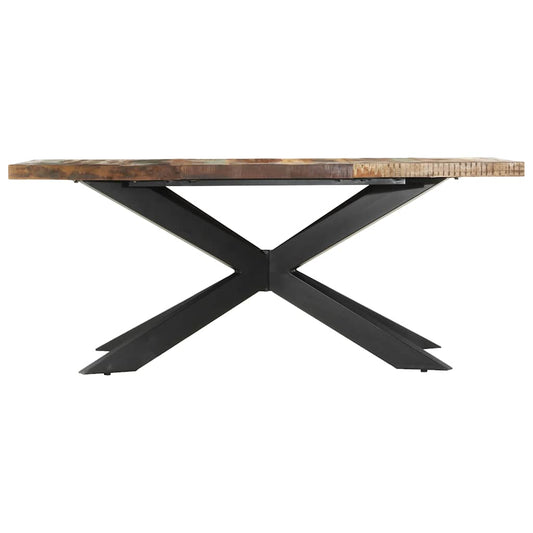 Dining Table | Varied wood colours and black legs | Reclaimed wood