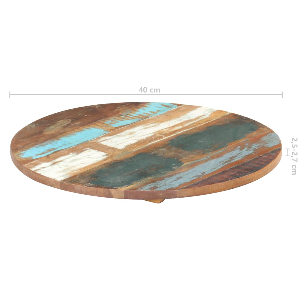 Table Top | Multicolour | Solid reclaimed wood | 40 cm diameter