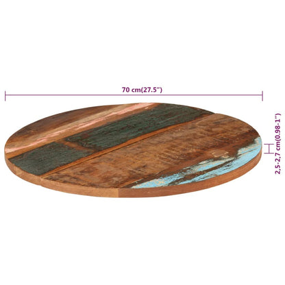 Round Table Top 70 cm 25-27 mm Solid Reclaimed Wood