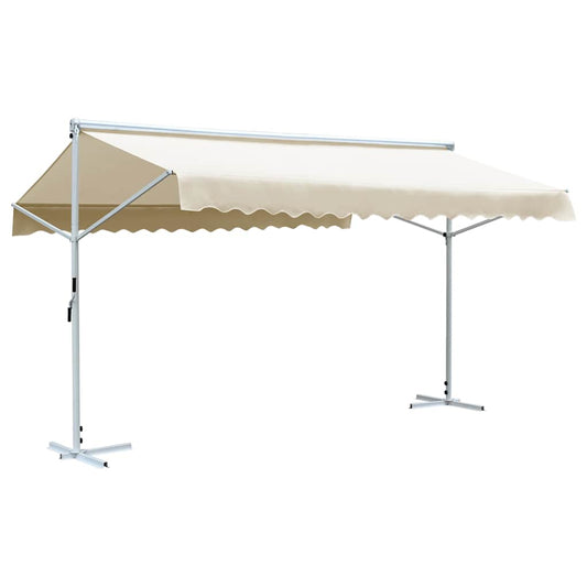 Awning | Cream | Powder-coated steel | Large | Foldable | Awning