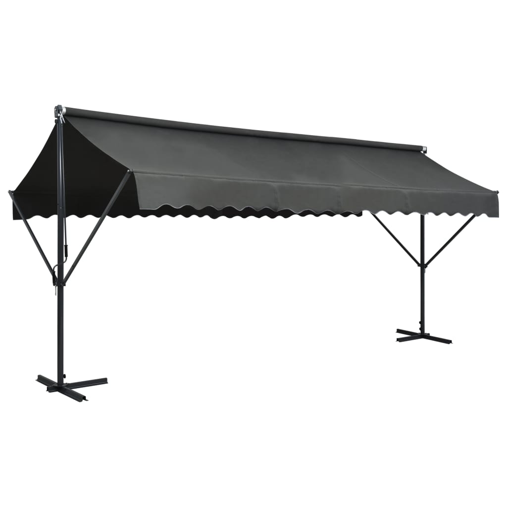 Awning Anthracite Powder-coated steel, 100% polyester 197 x 118 in