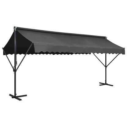 Awning Anthracite Powder-coated steel, 100% polyester 197 x 118 in