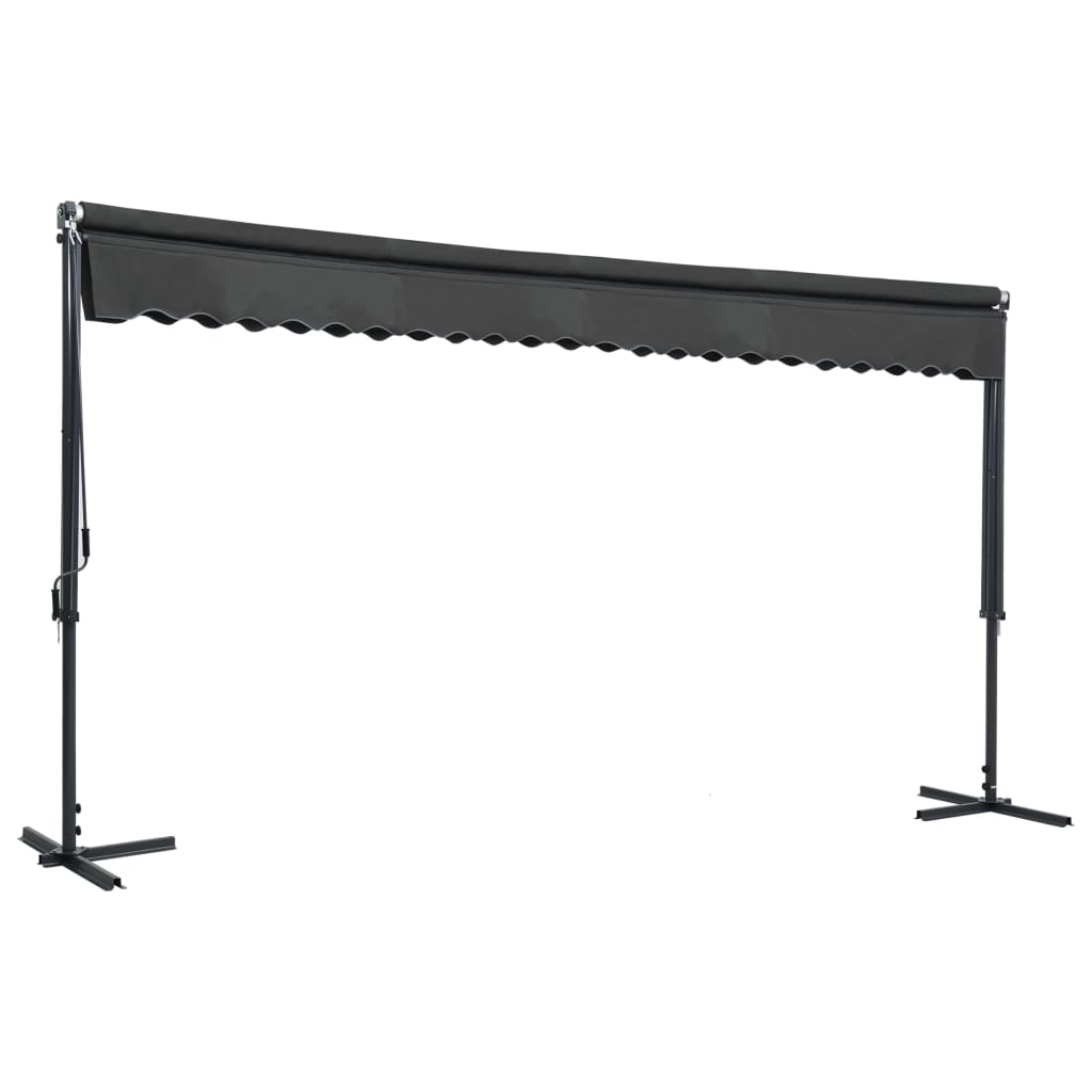 Awning Anthracite Powder-coated steel, 100% polyester 197 x 118 in
