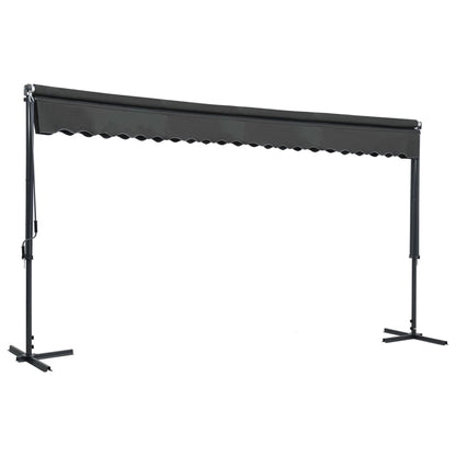 Awning Anthracite Powder-coated steel, 100% polyester 197 x 118 in