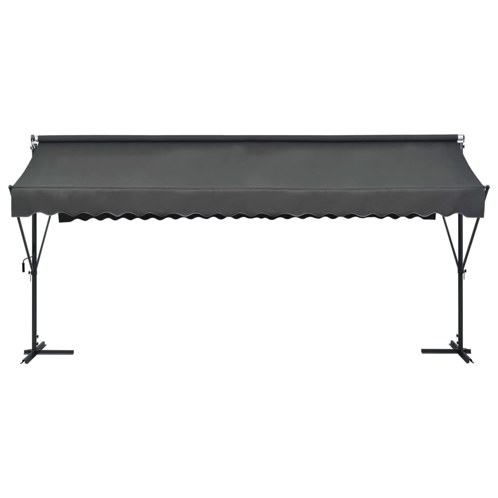 Awning Anthracite Powder-coated steel, 100% polyester 197 x 118 in