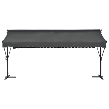 Awning Anthracite Powder-coated steel, 100% polyester 197 x 118 in