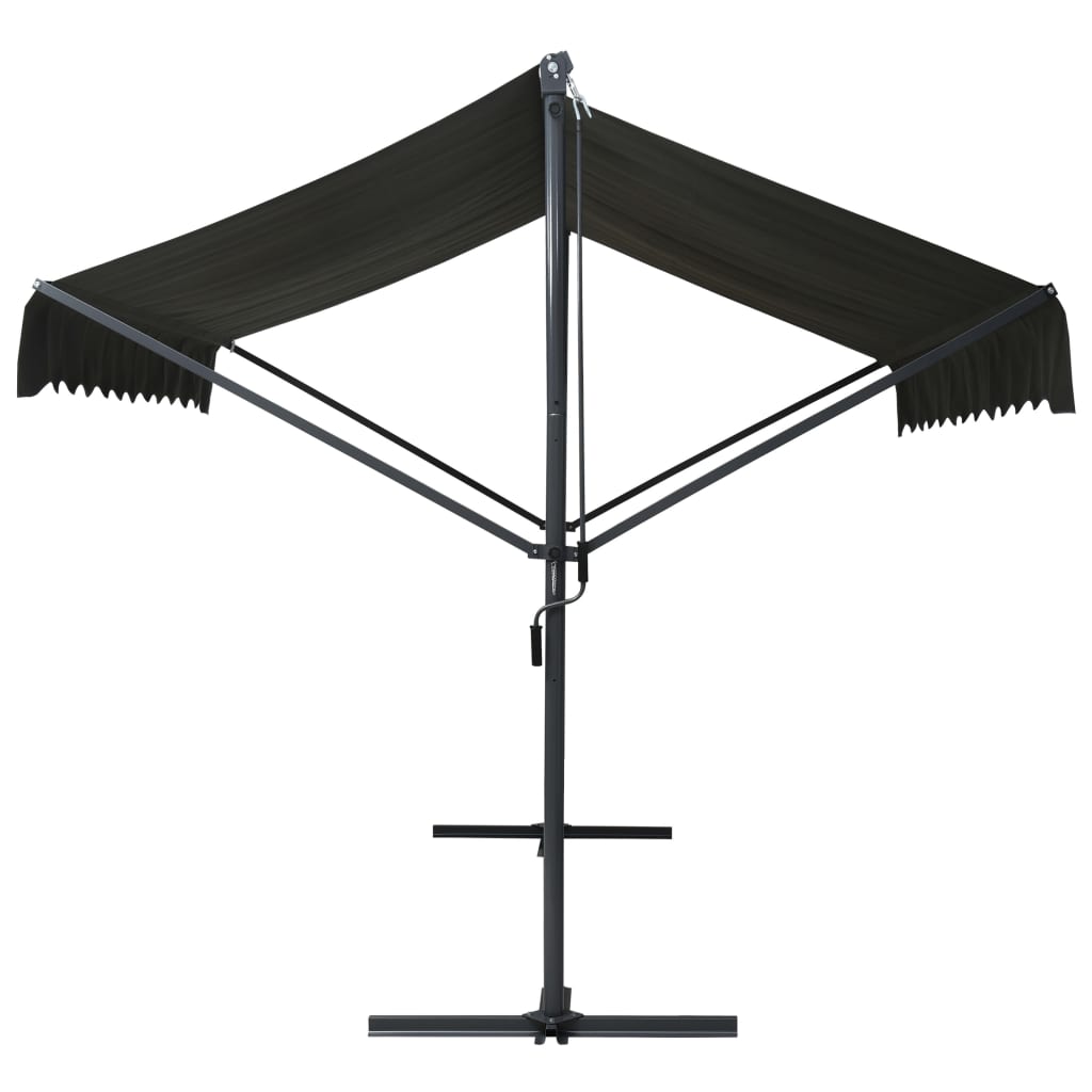 Awning Anthracite Powder-coated steel, 100% polyester 197 x 118 in