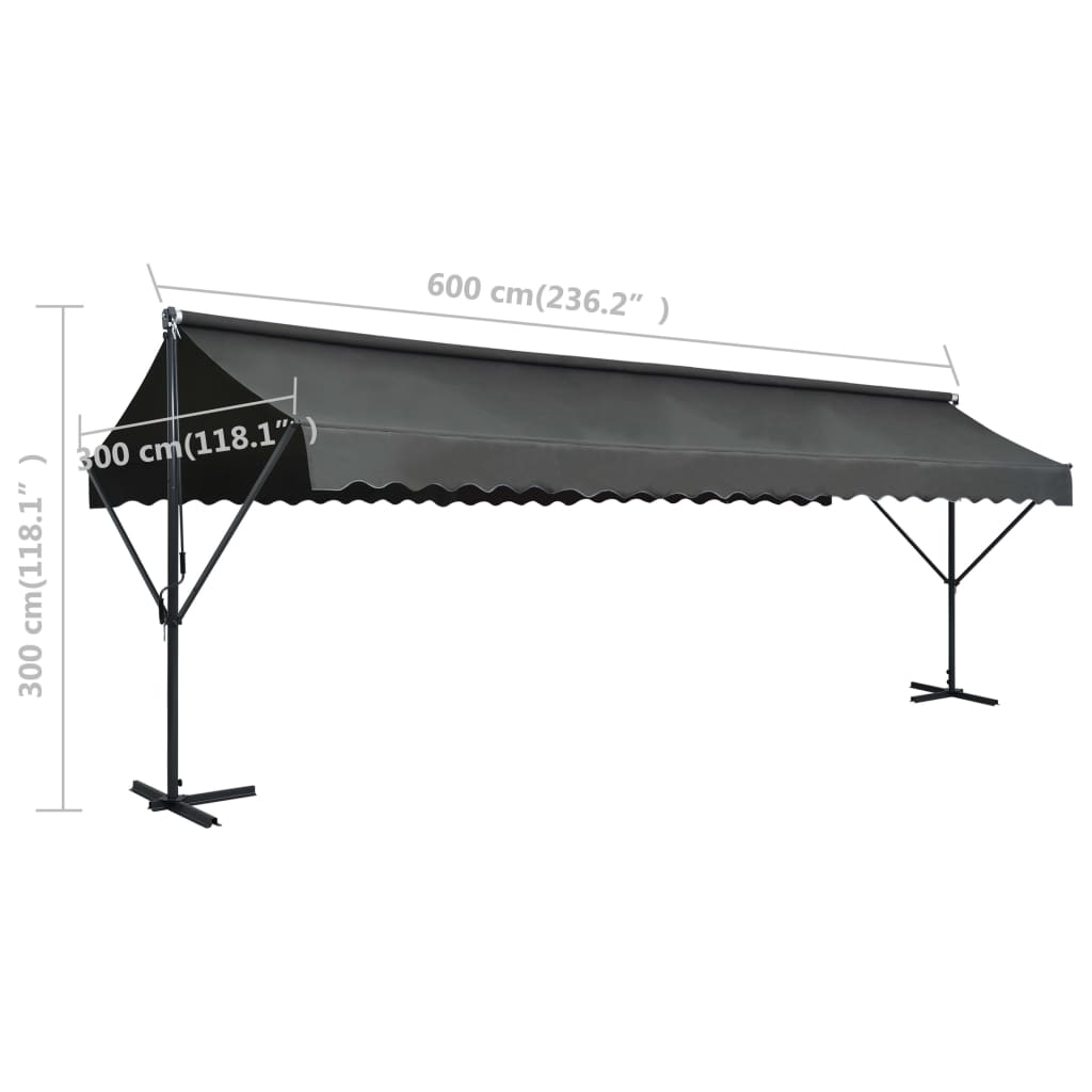 Awning Anthracite Powder-coated steel 236.2 x 118.1 in