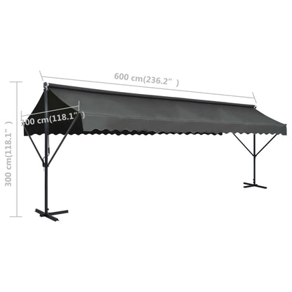 Awning Anthracite Powder-coated steel 236.2 x 118.1 in