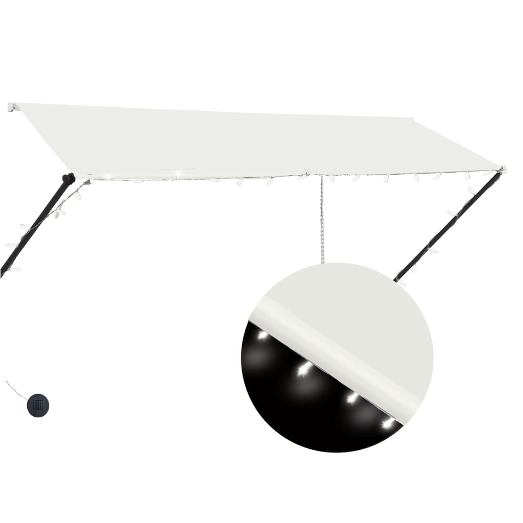 Retractable Awning with LED 300x150 cm Cream
