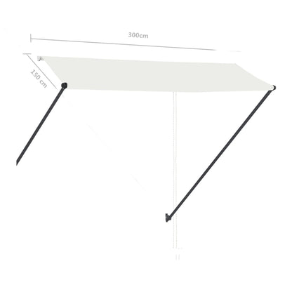 Retractable Awning with LED 300x150 cm Cream
