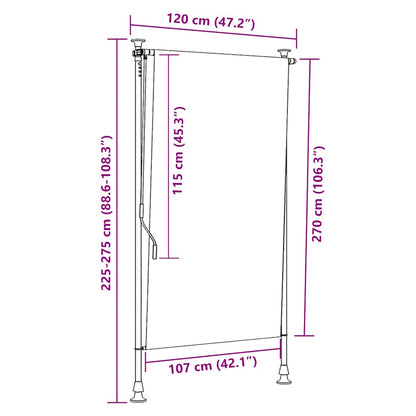 Outdoor Roller Blind 120x270 cm Anthracite