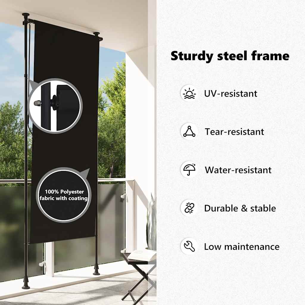 Outdoor Roller Blind 120x270 cm Anthracite