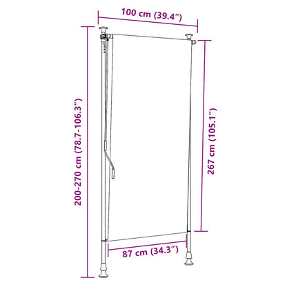 Roller Blind Cream Polyester with PA coating, steel, aluminum