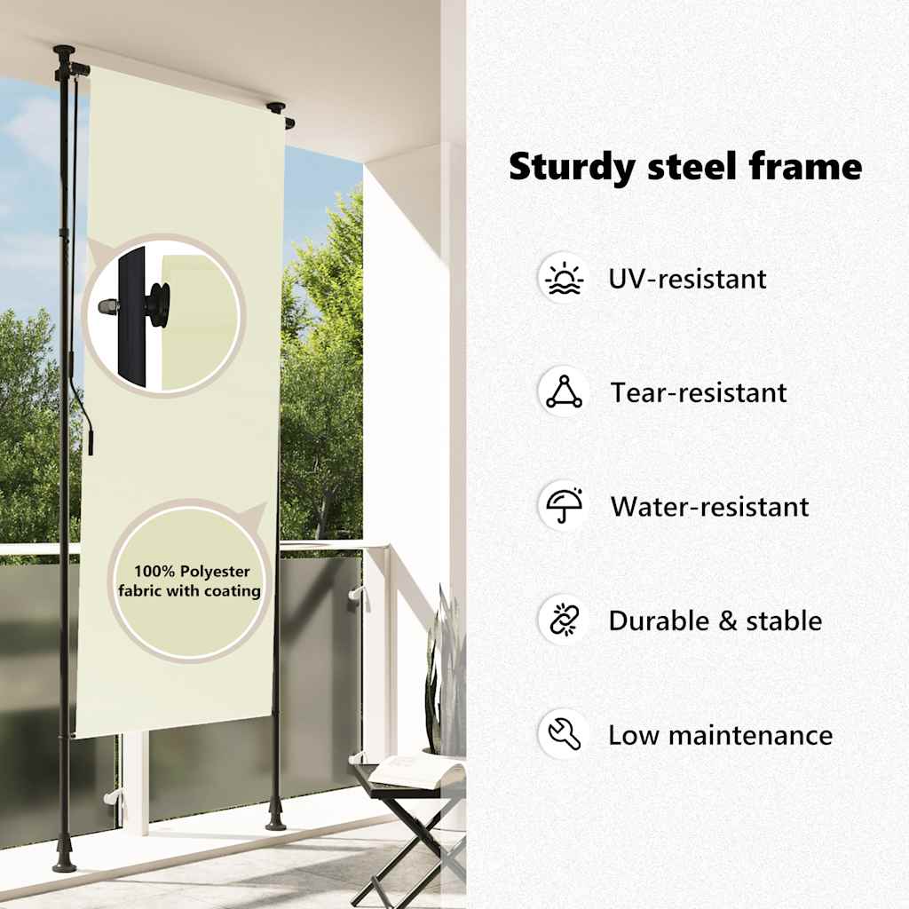 Roller Blind Cream Polyester with PA coating, steel, aluminum