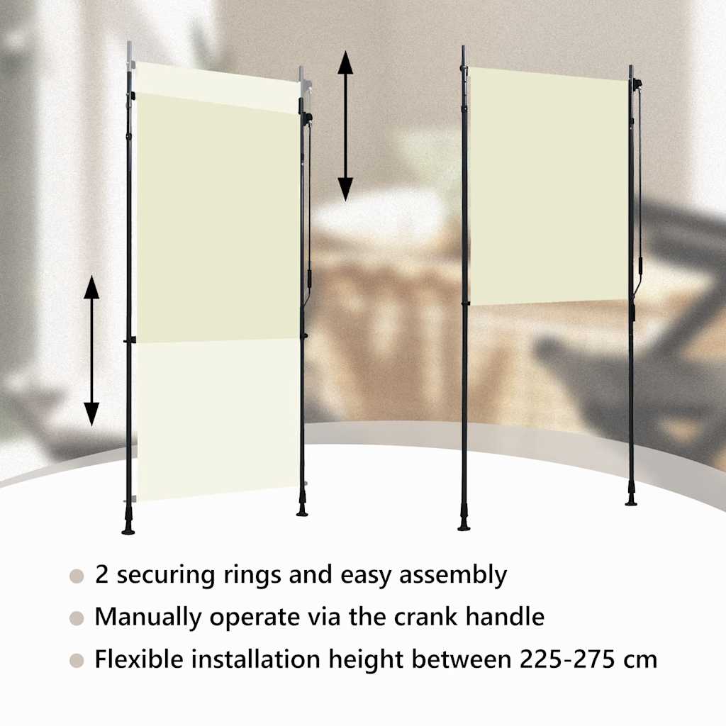 Roller Blind Cream Polyester with PA coating, steel, aluminum