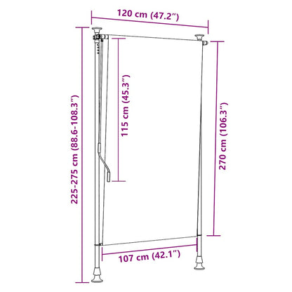 vidaXL Roller Blind Cream Polyester with PA coating, steel, aluminum