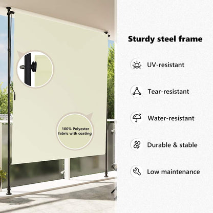 Outdoor Roller Blind 200x270 cm Cream