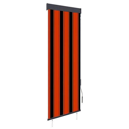 Outdoor Roller Blind | Orange and Brown | Polyester, Aluminium, Steel