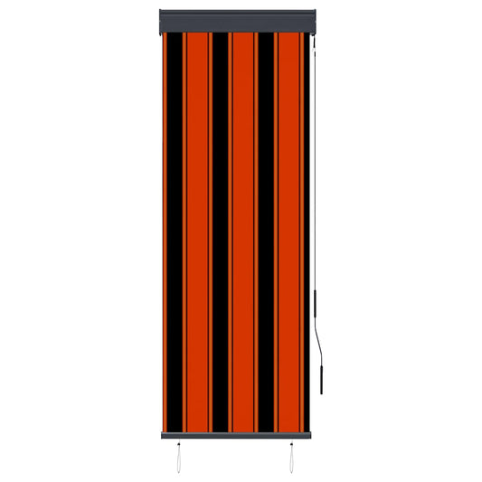 Outdoor Roller Blind | Orange and Brown | Polyester, Aluminium, Steel