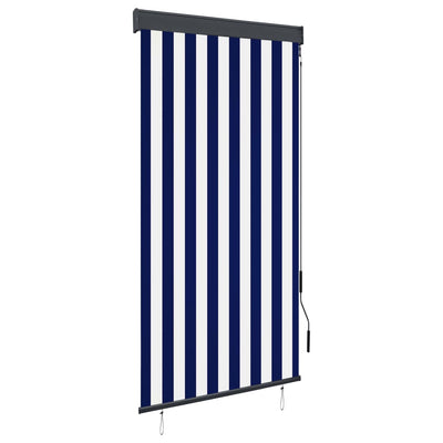 Outdoor Roller Blind 80x250 cm Blue and White