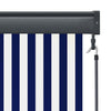 Outdoor Roller Blind 80x250 cm Blue and White