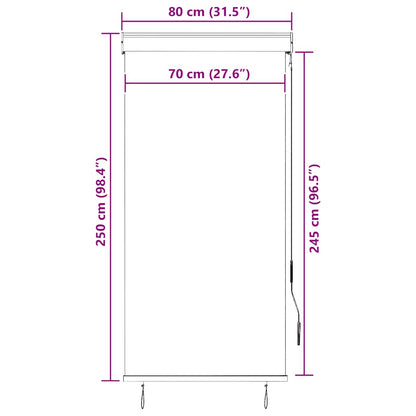 Outdoor Roller Blind 80x250 cm Yellow and Blue