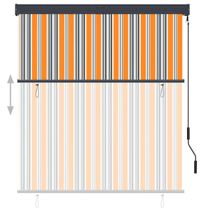 Outdoor Roller Blind 140x250 cm Yellow and Blue