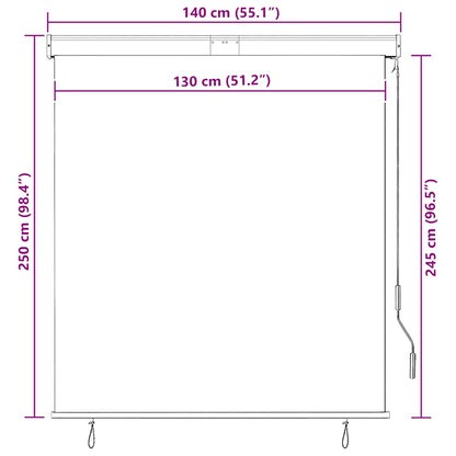 Outdoor Roller Blind 140x250 cm White and Orange