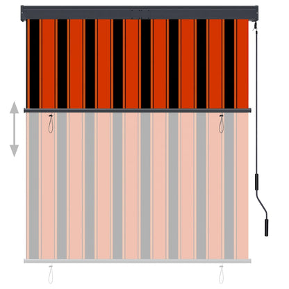 Outdoor Roller Blind 140x250 cm Orange and Brown