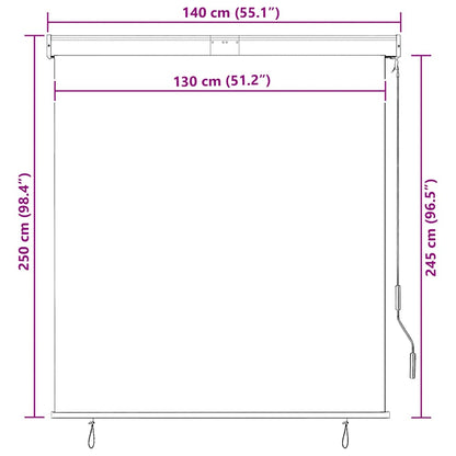 Outdoor Roller Blind 140x250 cm Orange and Brown