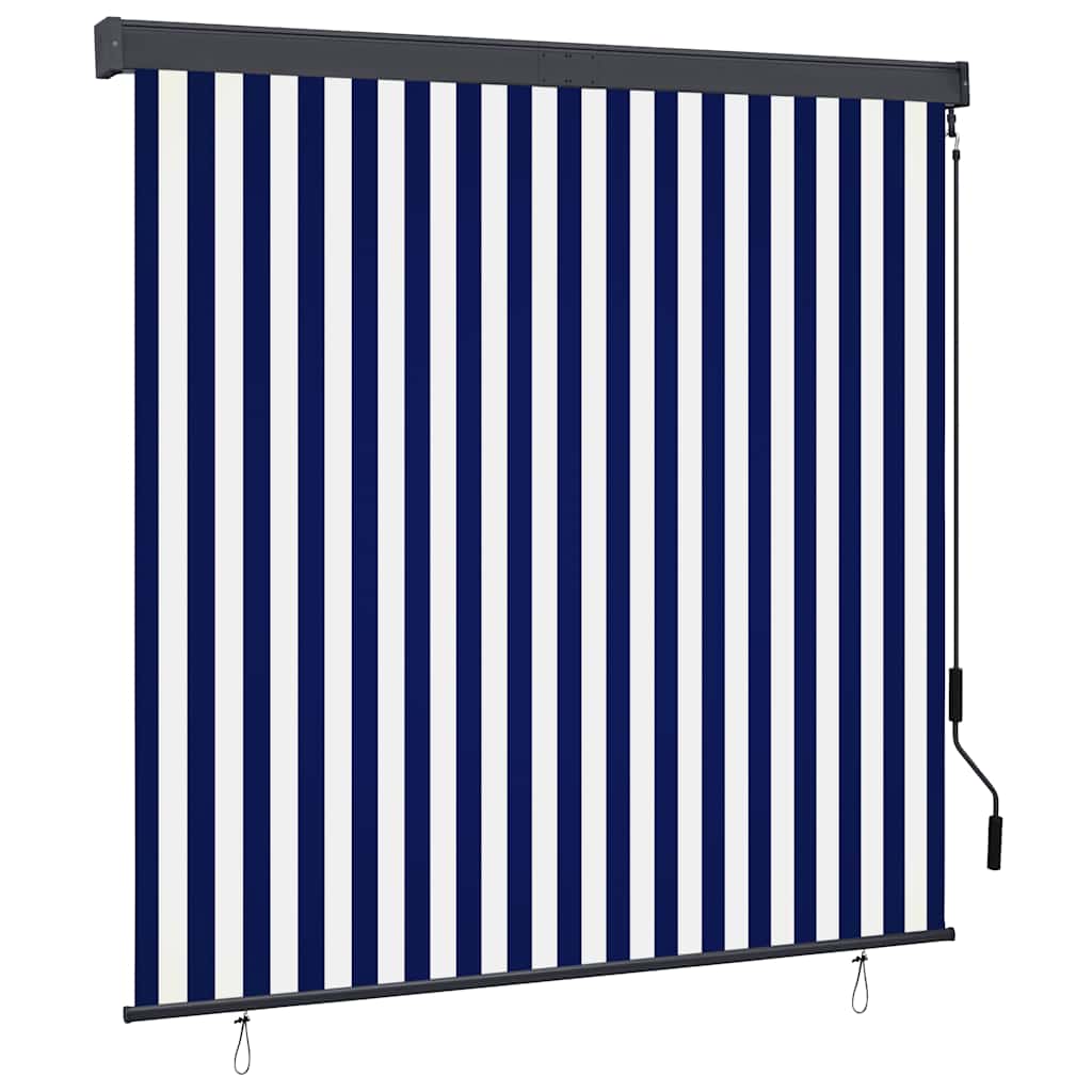 Outdoor Roller Blind 160x250 cm Blue and White