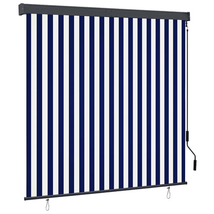 Outdoor Roller Blind 160x250 cm Blue and White