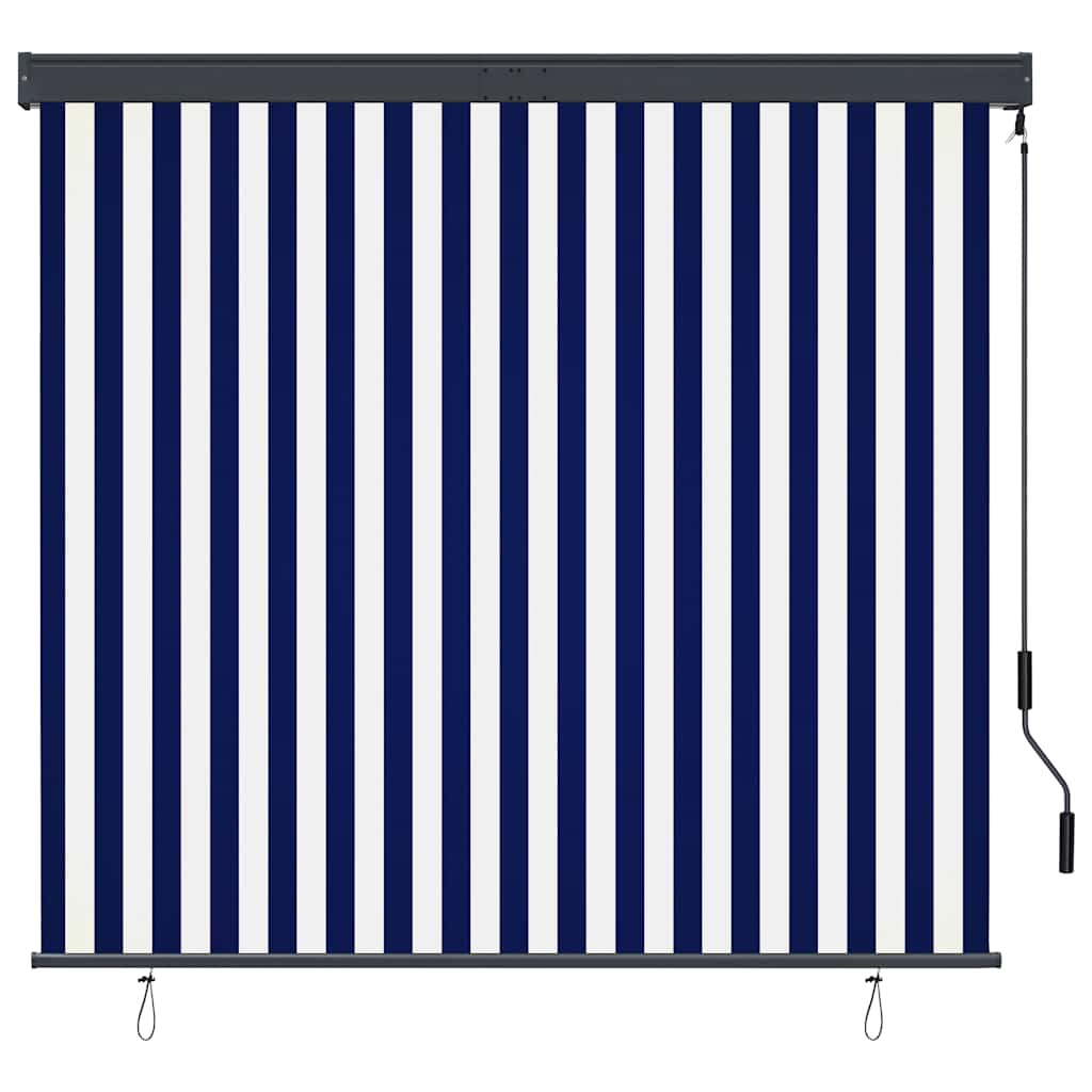 Outdoor Roller Blind 160x250 cm Blue and White