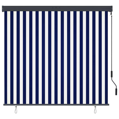 Outdoor Roller Blind 160x250 cm Blue and White