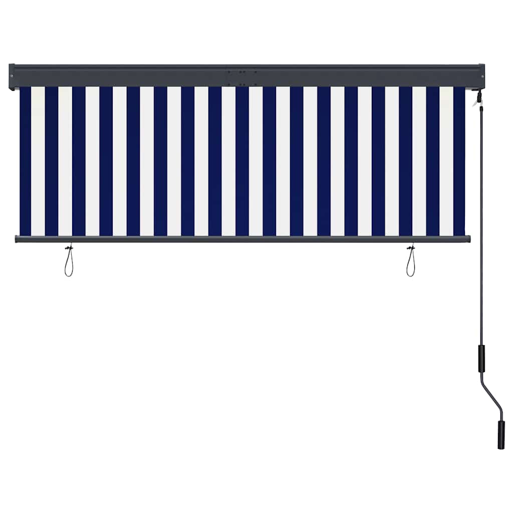 Outdoor Roller Blind 160x250 cm Blue and White
