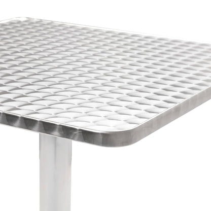 Patio Table Silver 23.6"x23.6"x27.6" Aluminum