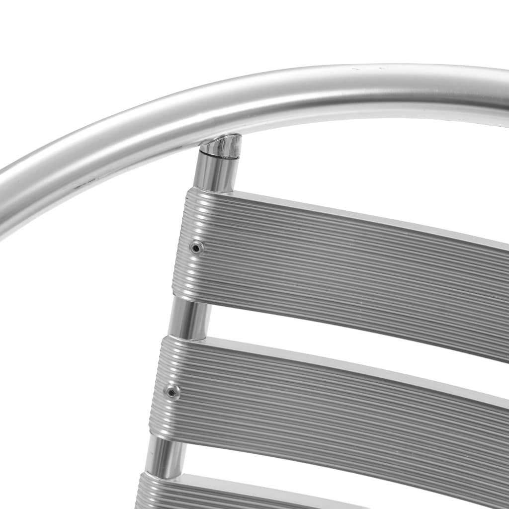 Dining Set | Silver | Aluminium | Medium | Stackable | 5 Piece Dining Set