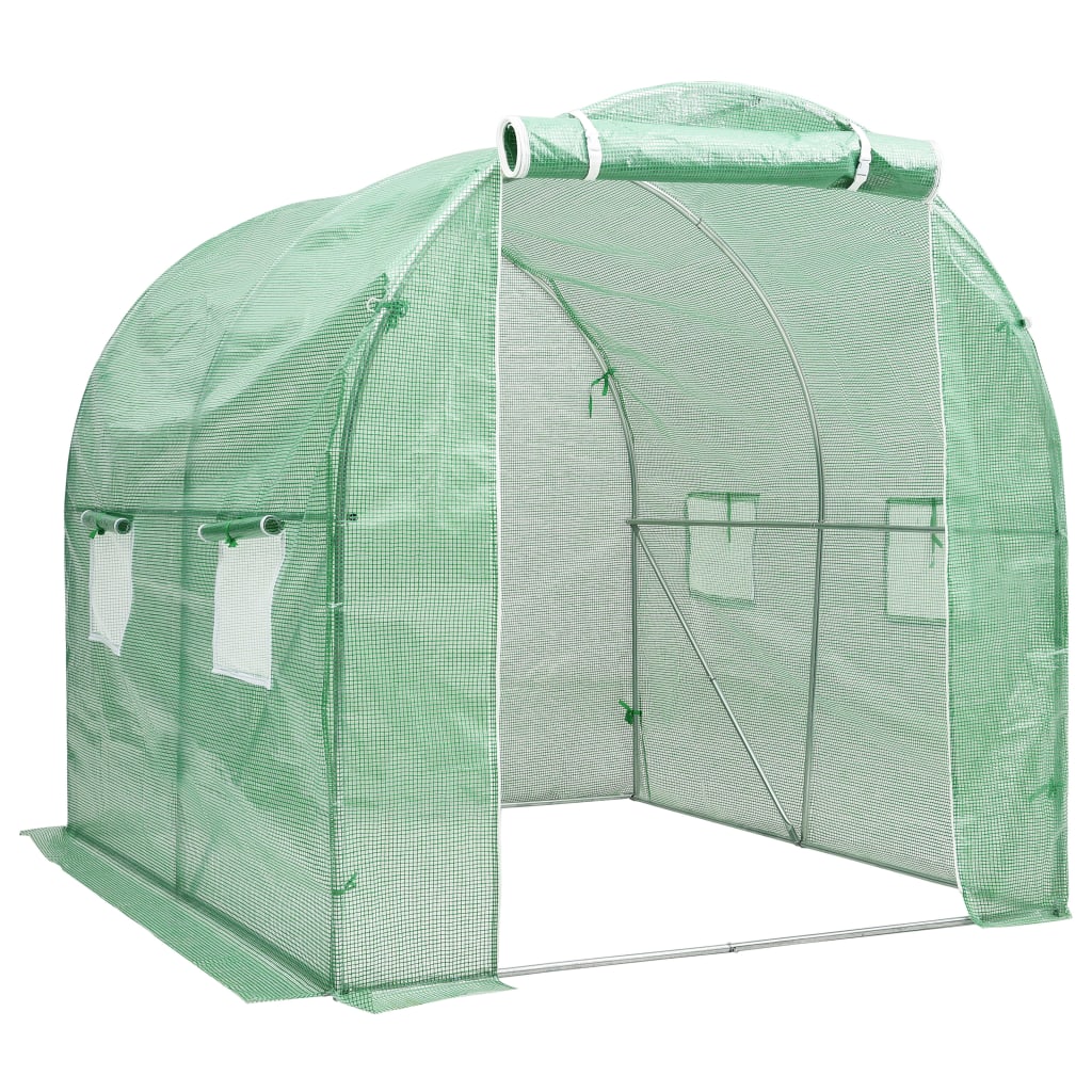 vidaXL Greenhouse Green Galvanized steel, PE mesh fabric Medium