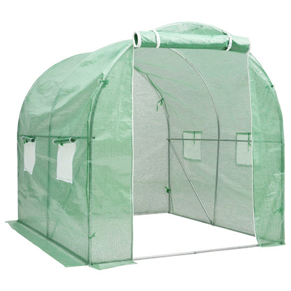 vidaXL Greenhouse Green Galvanized steel, PE mesh fabric Medium