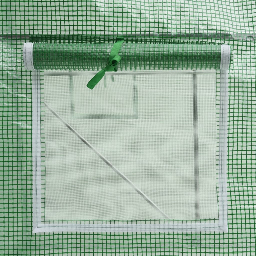 vidaXL Greenhouse Green Galvanized steel, PE mesh fabric Medium